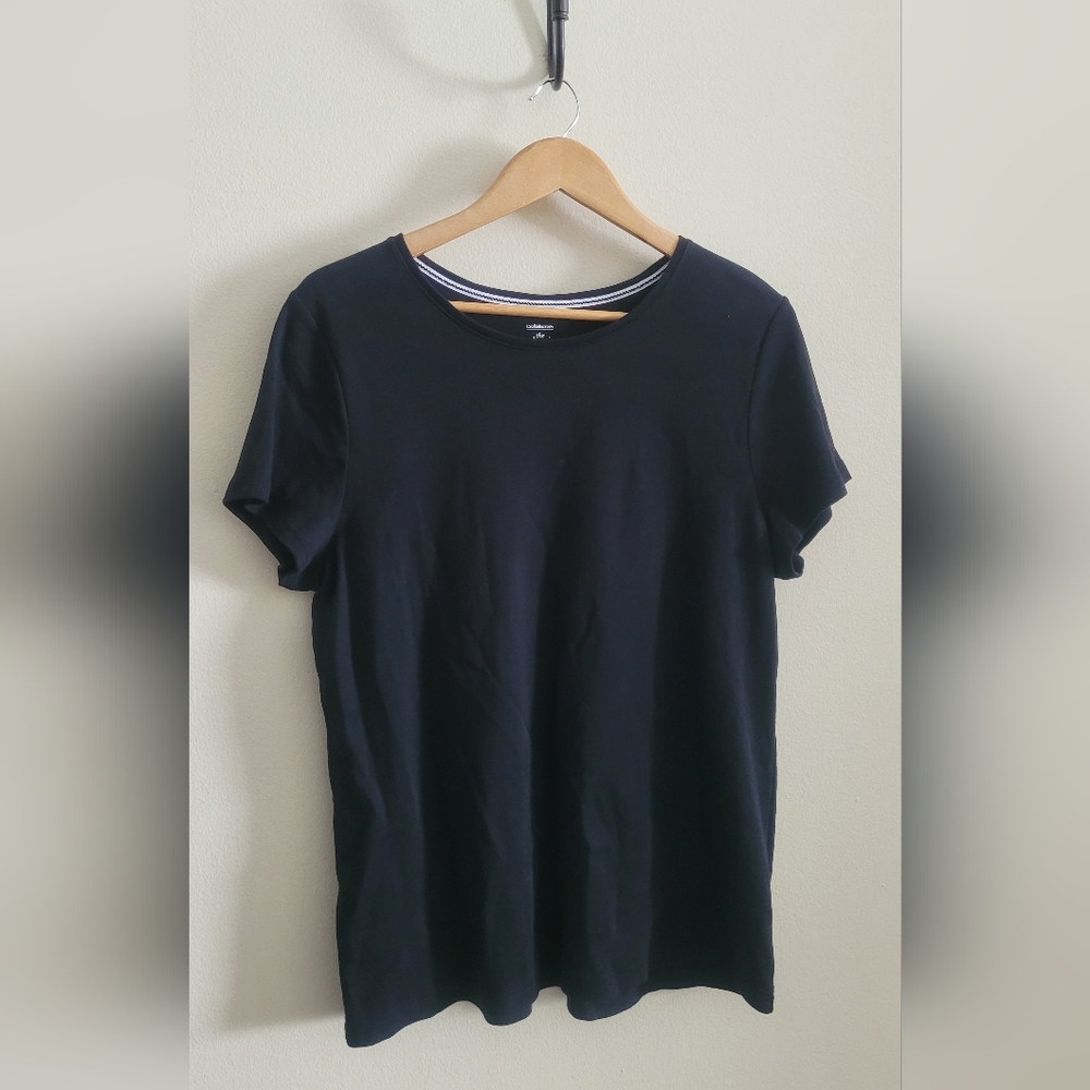 Croft & Barrow The Classic Tee Short Sleeve Cotton Tshirt, Women's XL, Black